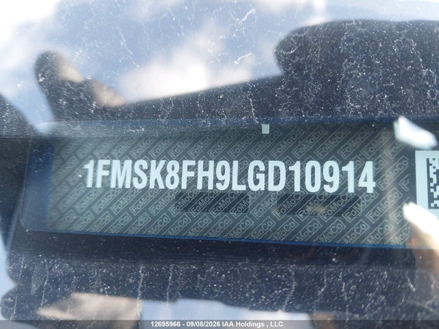 12695966 :رقم المزاد ، 1FMSK8FH9LGD10914 vin ، 2020 Ford Explorer Limited مزاد بيع