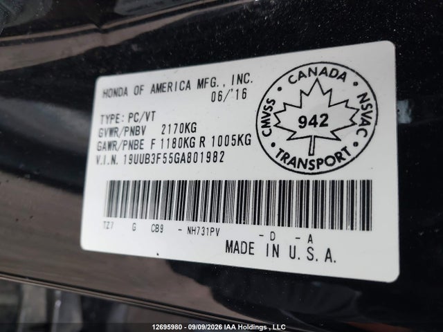 Acura TLX TECH 2016 19UUB3F55GA801982 Image 9