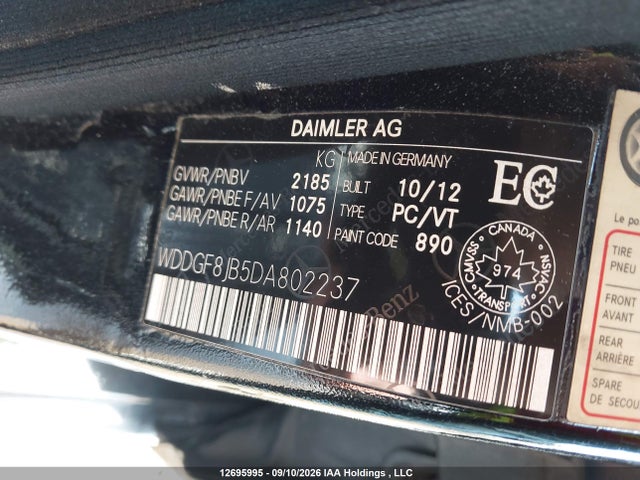 Aukcja sprzedaży 2013 Mercedes-benz C 350 4matic, vin: WDDGF8JB5DA802237, numer aukcji: 12695995