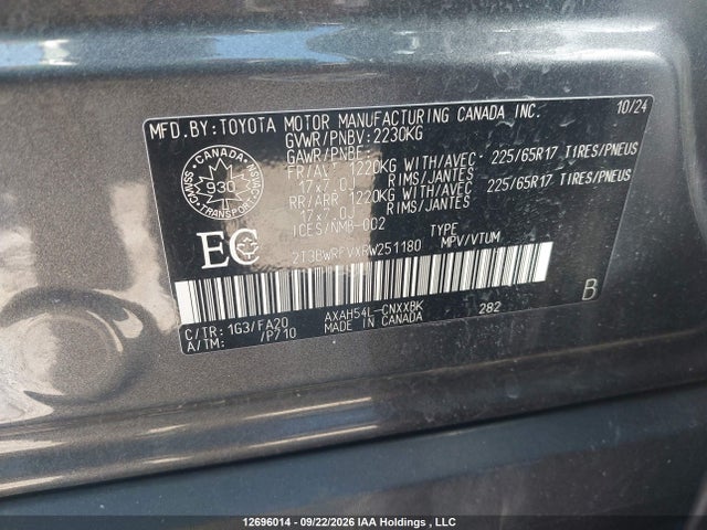 2024 Toyota Rav4 Hybrid Le მანქანა იყიდება აუქციონზე, vin: 2T3BWRFVXRW251180, აუქციონის ნომერი: 12696014