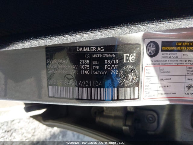 Auction sale of the 2014 Mercedes-benz C 300 4matic, vin: WDDGF8AB8EA901104, lot number: 12696027