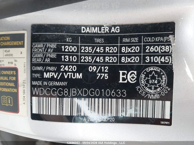 Продажа на аукционе авто 2013 Mercedes-benz Glk 350 4matic, vin: WDCGG8JBXDG010633, номер лота: 12696053
