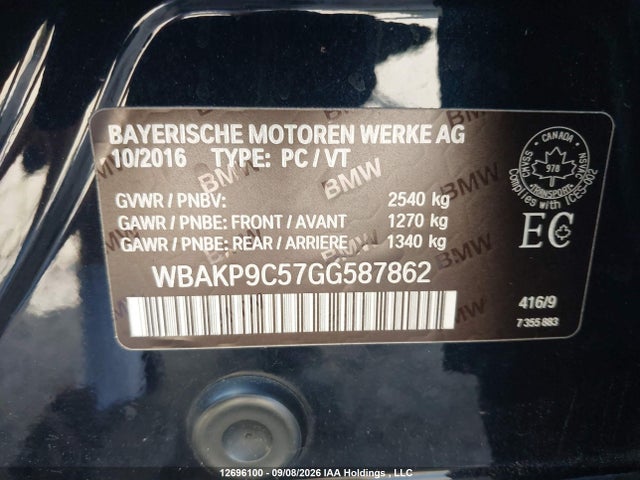 12696100 :رقم المزاد ، WBAKP9C57GG587862 vin ، 2016 Bmw 550 Xi مزاد بيع