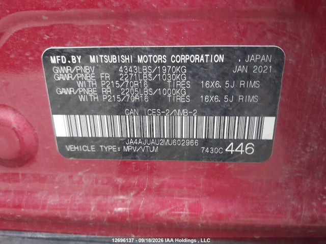 JA4AJUAU2MU602966 Mitsubishi RVR ES