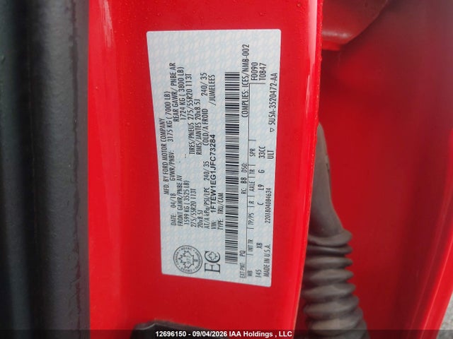 Продажа на аукционе авто 2018 Ford F-150 Xlt, vin: 1FTEW1EG1JFC73284, номер лота: 12696150