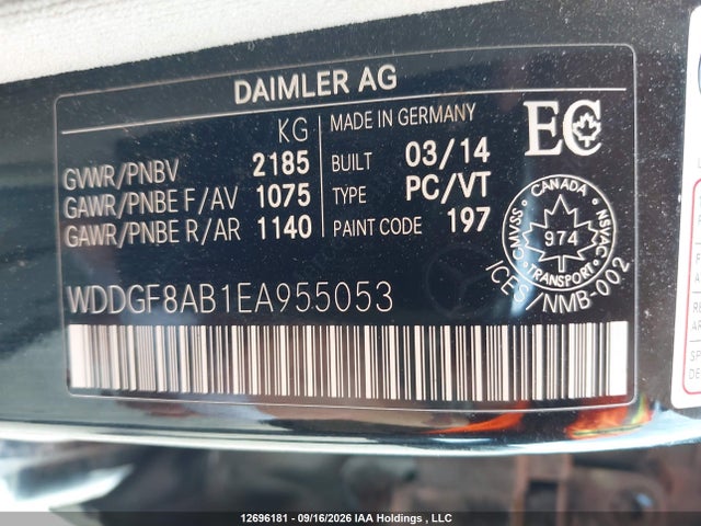 2014 Mercedes-benz C 300 მანქანა იყიდება აუქციონზე, vin: WDDGF8AB1EA955053, აუქციონის ნომერი: 12696181