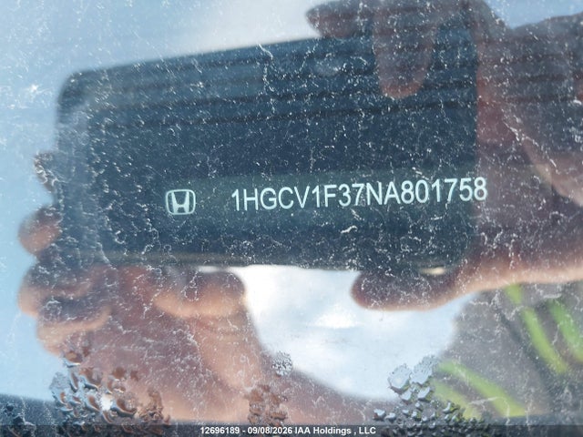 12696189 :رقم المزاد ، 1HGCV1F37NA801758 vin ، 2022 Honda Accord Sport 1.5t مزاد بيع