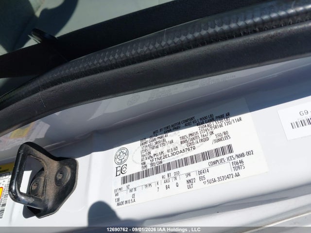 Aukcja sprzedaży 2013 Ford Econoline E250 Van, vin: 1FTNE2EL3DDA57670, numer aukcji: 12690762