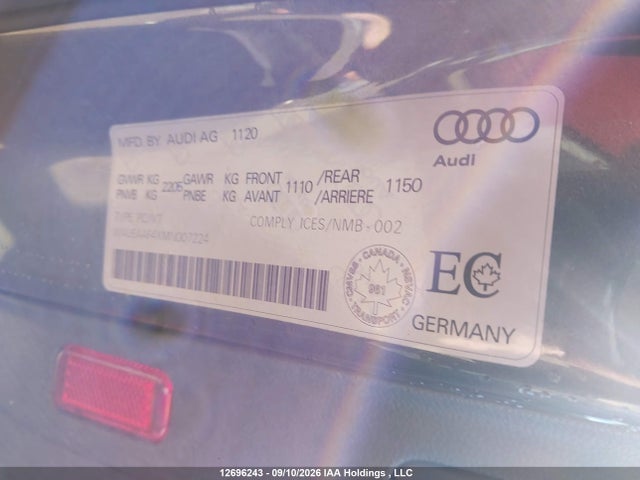 12696243 :رقم المزاد ، WAUEAAF4XMN007224 vin ، 2021 Audi A4 Premium Plus 45 مزاد بيع