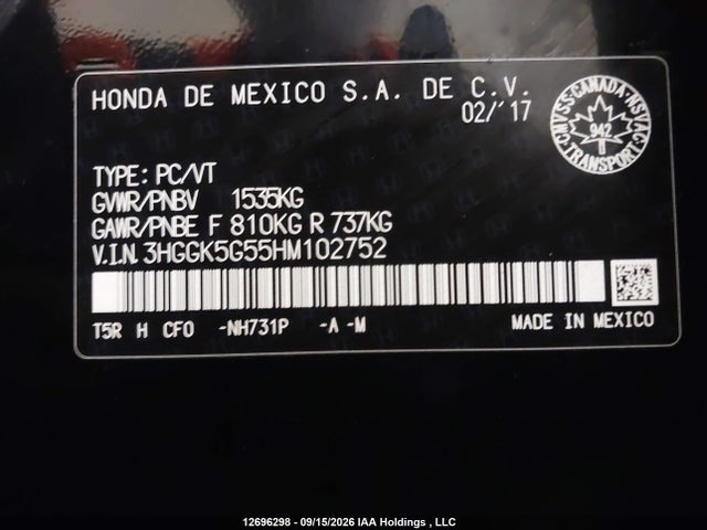 Honda FIT LX 2017 3HGGK5G55HM102752 Image 18