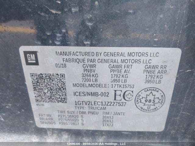 GMC SIERRA 1500 2018 1GTV2LEC1JZ227537 Image 9