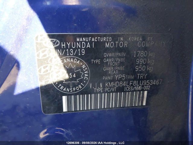 Aukcja sprzedaży 2020 Hyundai Elantra Preferred With Sun And Safety Package Auto Ivt, vin: KMHD84LF8LU953467, numer aukcji: 12696306
