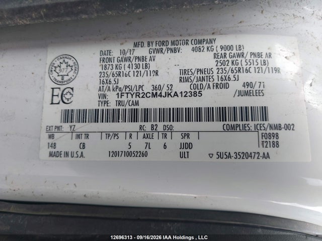 Ford Transit-250 2018 1FTYR2CM4JKA12385 Image 18