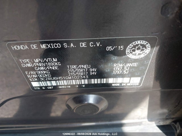 3CZRU6H51GM102343 Honda HR-V EX