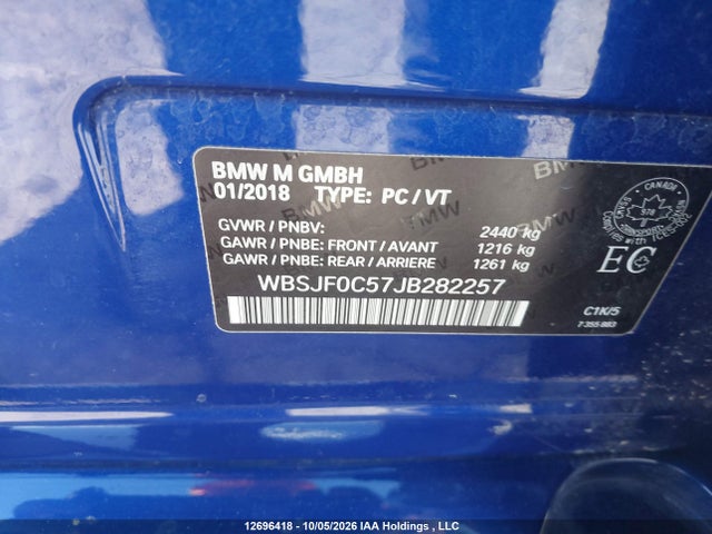 WBSJF0C57JB282257 BMW M5