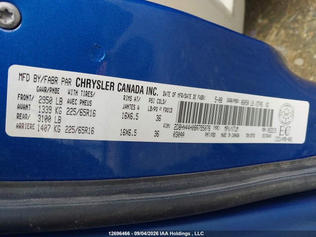 Aukcja sprzedaży 2008 Dodge Grand Caravan Se, vin: 2D8HN44H08R795078, numer aukcji: 12696466