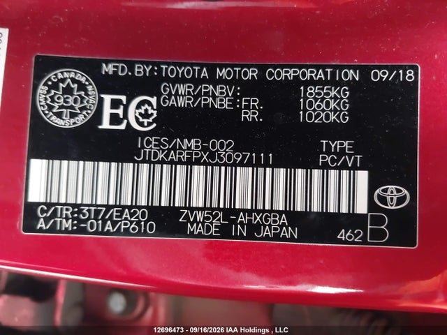 Toyota PRIUS PRIME 2018 JTDKARFPXJ3097111 Image 18