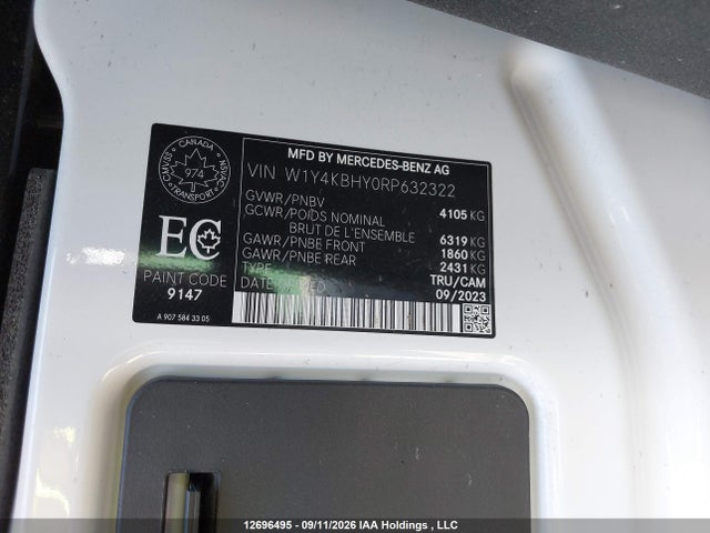 Aukcja sprzedaży 2024 Mercedes-benz Sprinter 2500 High Roof 4-cyl Diesel/standard Roof 4-cyl Diesel, vin: W1Y4KBHY0RP632322, numer aukcji: 12696495