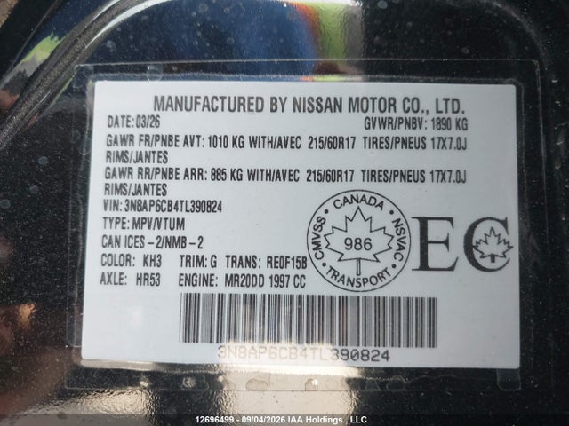 Nissan KICKS SV 2026 3N8AP6CB4TL390824 Image 9