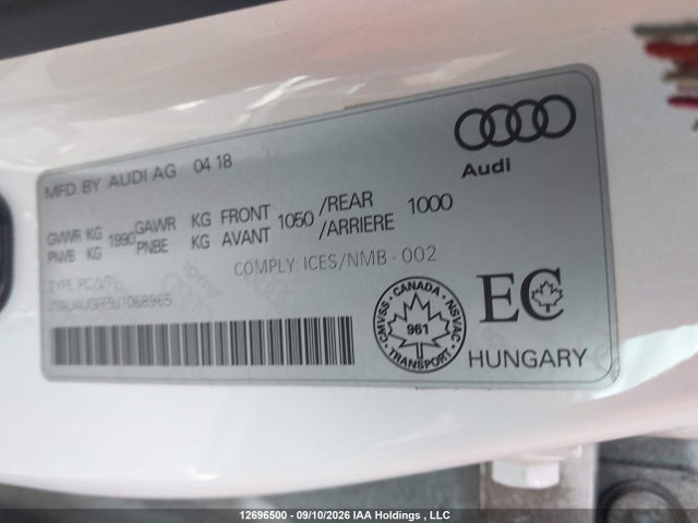 Audi A3 2.0t Komfort 2018 WAUAUGFF9J1068965 Image 18