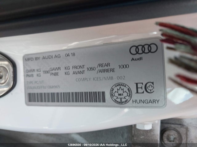 Audi A3 2.0t Komfort 2018 WAUAUGFF9J1068965 Image 9