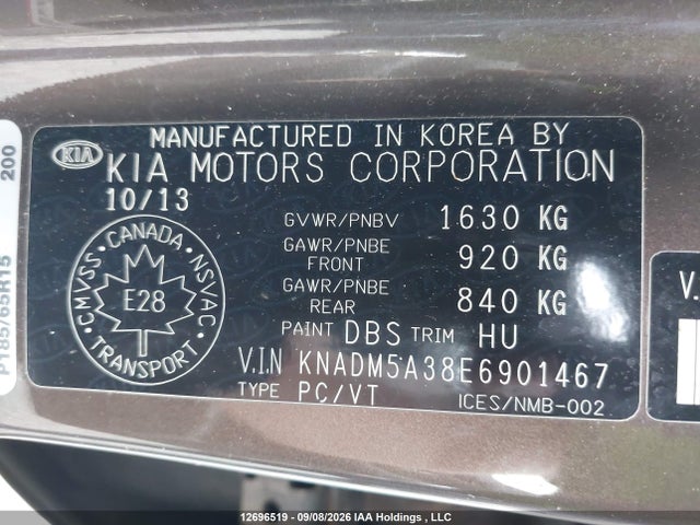 KIA RIO LX 2014 KNADM5A38E6901467 Image 9