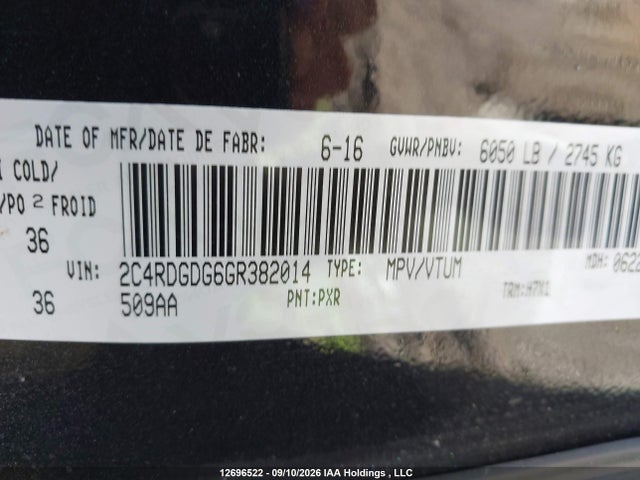 Dodge Grand Caravan Crew 2016 2C4RDGDG6GR382014 Image 18