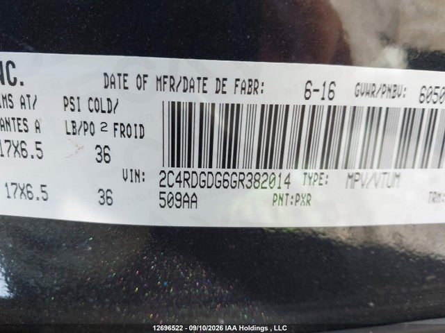 Dodge Grand Caravan Crew 2016 2C4RDGDG6GR382014 Image 9