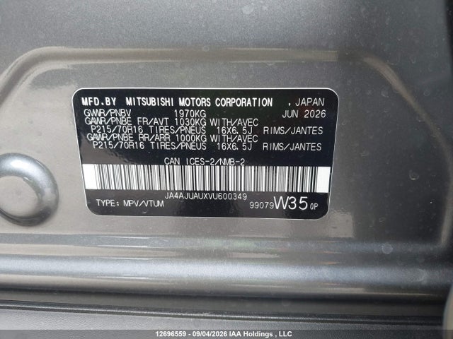 Mitsubishi RVR 2027 JA4AJUAUXVU600349 Image 9