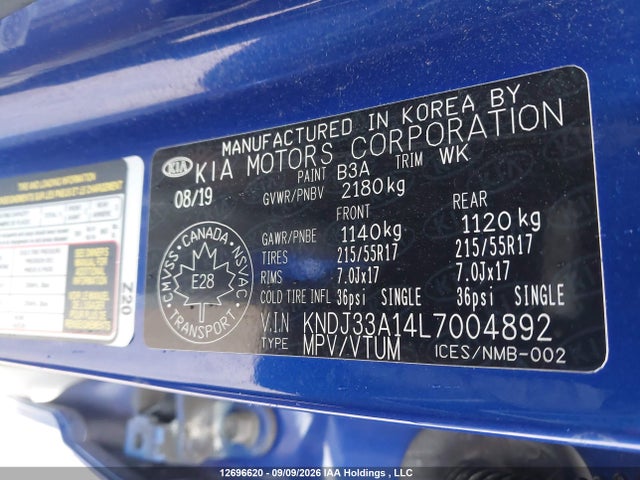 KIA Soul Ev Limited 2020 KNDJ33A14L7004892 Image 18