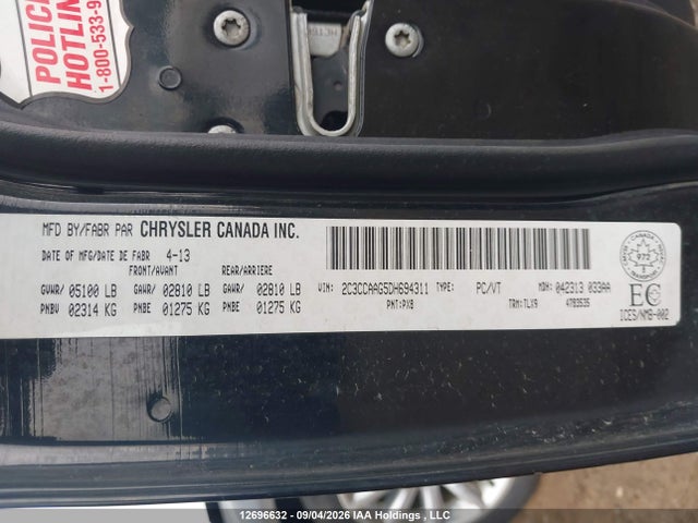 Продаж на аукціоні авто 2013 Chrysler 300 Touring, vin: 2C3CCAAG5DH694311, номер лоту: 12696632