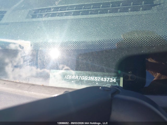 12696652 :رقم المزاد ، 1C6RR7GG3NS243734 vin ، 2022 Ram 1500 Classic Slt مزاد بيع