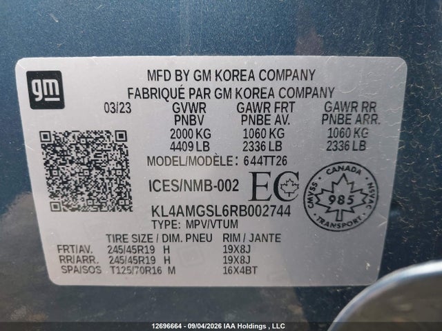 Продажа на аукционе авто 2024 Buick Encore Gx Avenir Awd, vin: KL4AMGSL6RB002744, номер лота: 12696664