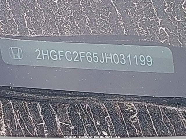 Aukcja sprzedaży 2018 Honda Civic Se, vin: 2HGFC2F65JH031199, numer aukcji: 12696665