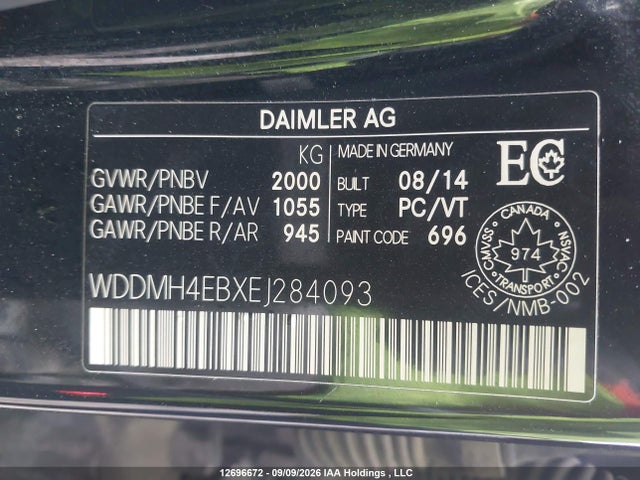 Auction sale of the 2014 Mercedes-benz B250, vin: WDDMH4EBXEJ284093, lot number: 12696672