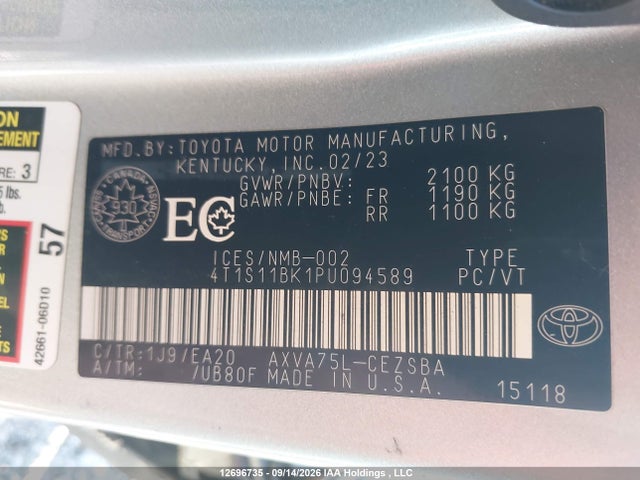 4T1S11BK1PU094589 Toyota Camry