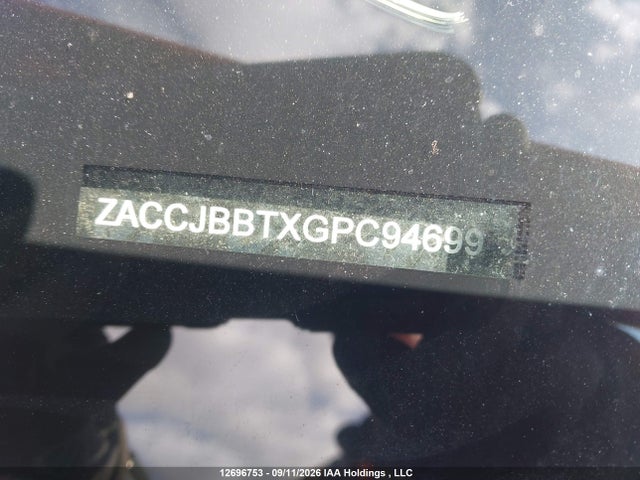 Продаж на аукціоні авто 2016 Jeep Renegade, vin: ZACCJBBTXGPC94699, номер лоту: 12696753