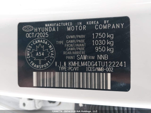 2026 Hyundai Elantra Sel Sport მანქანა იყიდება აუქციონზე, vin: KMHLM4DG4TU122241, აუქციონის ნომერი: 12696774