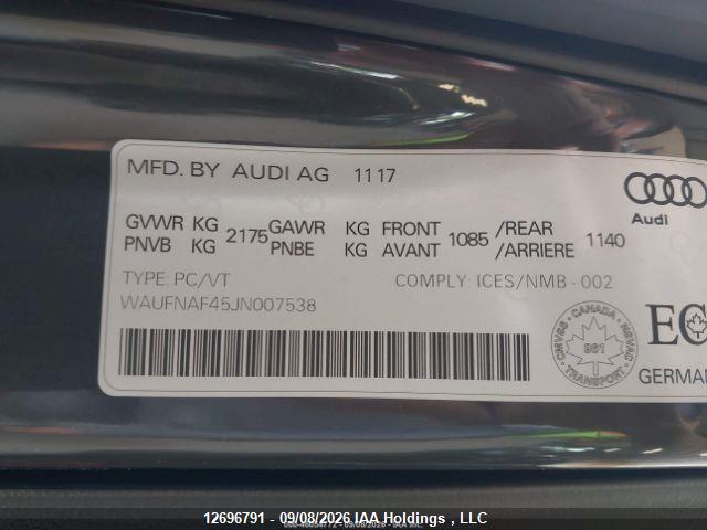 Audi A4 Quattro 2018 WAUFNAF45JN007538 Image 10