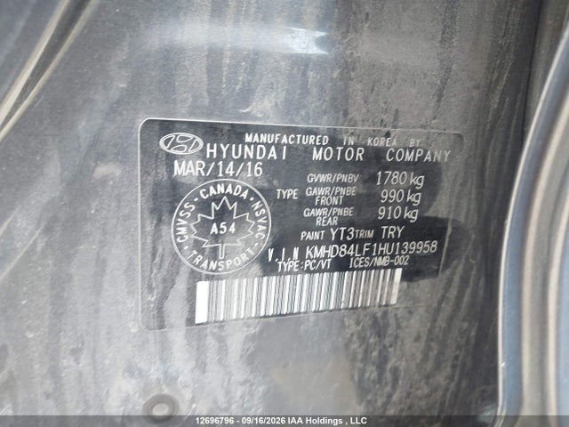 Продаж на аукціоні авто 2017 Hyundai Elantra Gl, vin: KMHD84LF1HU139958, номер лоту: 12696796