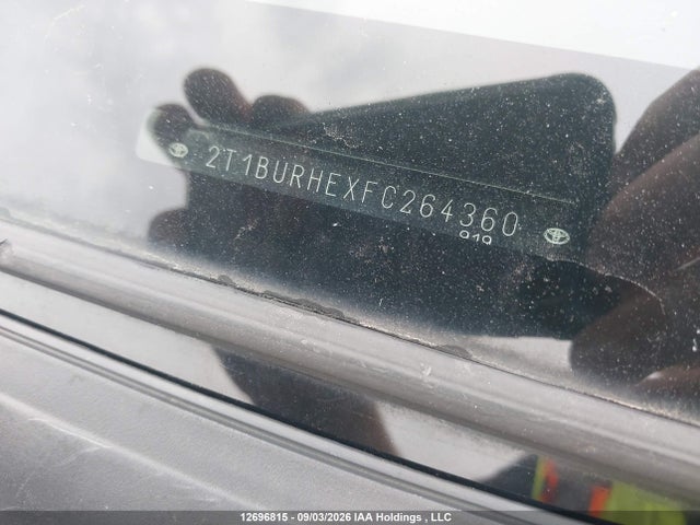 Продаж на аукціоні авто 2015 Toyota Corolla L/le/le Pls/prm/s/s Pls, vin: 2T1BURHEXFC264360, номер лоту: 12696815