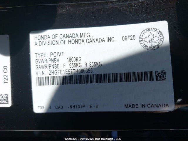 Honda Civic Si Si 2026 2HGFE1E57TH080355 Image 19