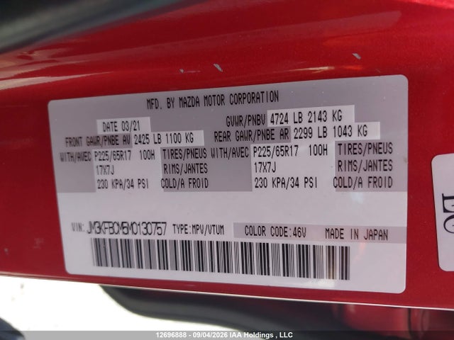 JM3KFBCM5M0130757 Mazda Cx-5 Gs/kuro Edition/signature