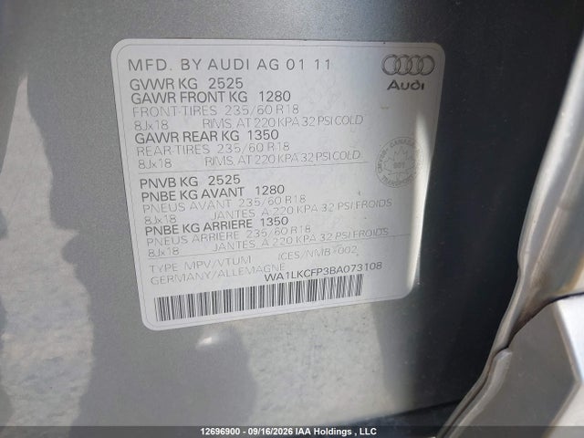 Продажа на аукционе авто 2011 Audi Q5 3.2 Premium, vin: WA1LKCFP3BA073108, номер лота: 12696900