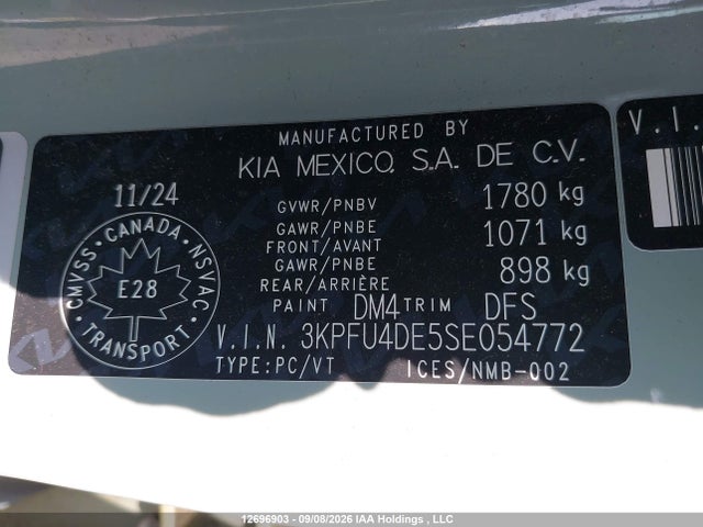 Продажа на аукционе авто 2025 Kia K4 Ex/ex+, vin: 3KPFU4DE5SE054772, номер лота: 12696903