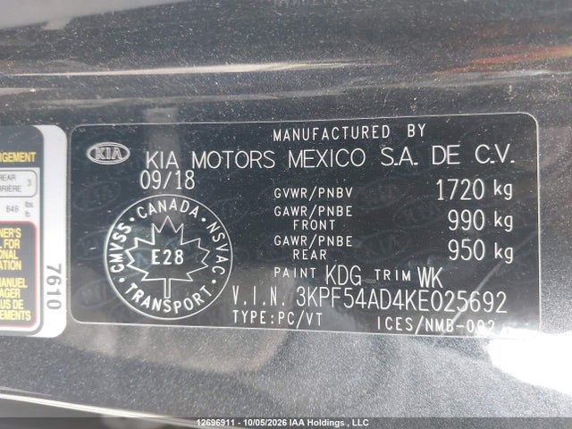 Продаж на аукціоні авто 2019 Kia Forte Ex/ex Limited/ex Premium/ex+, vin: 3KPF54AD4KE025692, номер лоту: 12696911