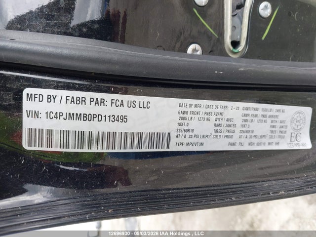 Продаж на аукціоні авто 2023 Jeep Cherokee Altitude Lux, vin: 1C4PJMMB0PD113495, номер лоту: 12696930