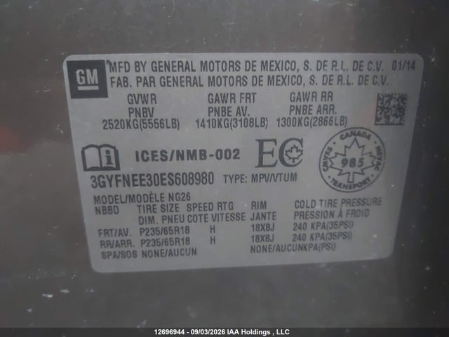 Cadillac Srx Luxury Collection 2014 3GYFNEE30ES608980 Image 9