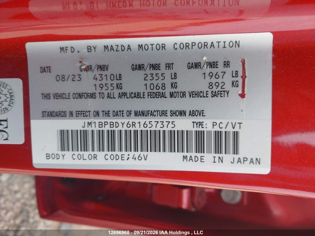 12696968 :رقم المزاد ، JM1BPBDY6R1657375 vin ، 2024 Mazda Mazda3 Gt W/turbo مزاد بيع