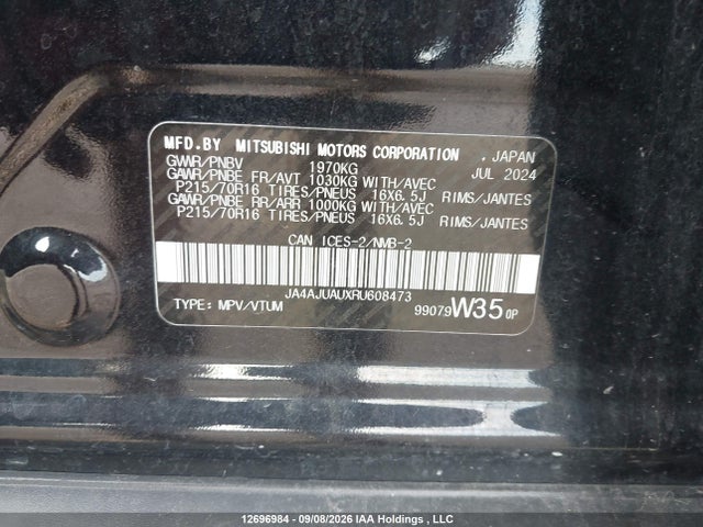 JA4AJUAUXRU608473 Mitsubishi RVR ES